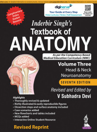 Inderbir Singh Textbook of Anatomy Head& Neck, Neuroanatomy - Volume Three